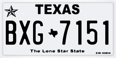 TX license plate BXG7151