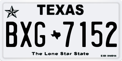 TX license plate BXG7152