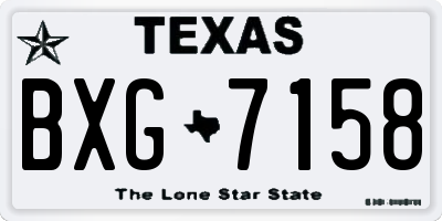 TX license plate BXG7158