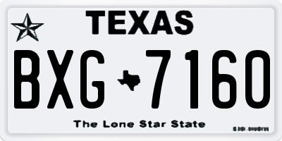 TX license plate BXG7160
