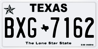 TX license plate BXG7162