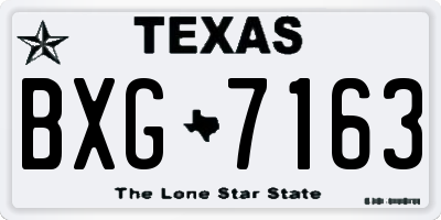 TX license plate BXG7163