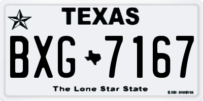 TX license plate BXG7167