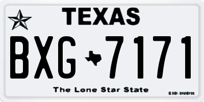 TX license plate BXG7171