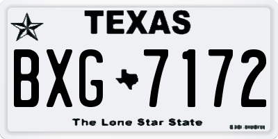 TX license plate BXG7172