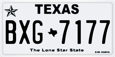 TX license plate BXG7177