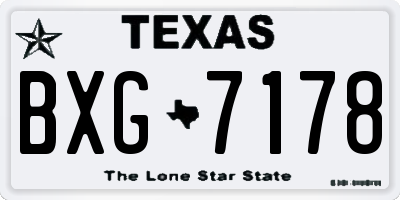 TX license plate BXG7178