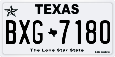 TX license plate BXG7180