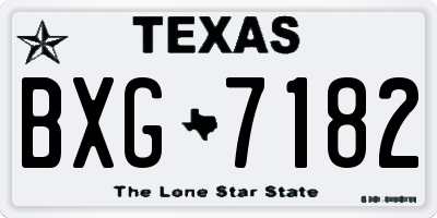 TX license plate BXG7182