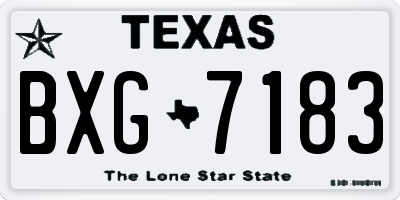 TX license plate BXG7183