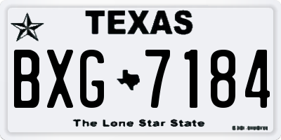 TX license plate BXG7184