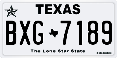 TX license plate BXG7189