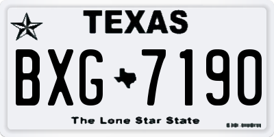 TX license plate BXG7190