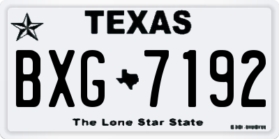 TX license plate BXG7192