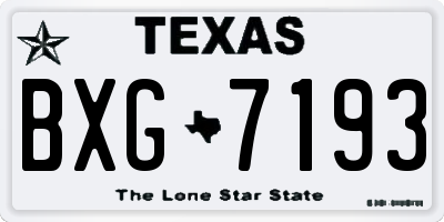 TX license plate BXG7193