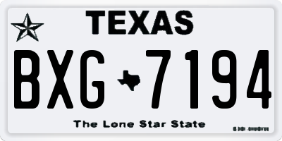 TX license plate BXG7194