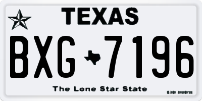 TX license plate BXG7196