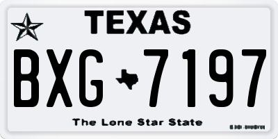 TX license plate BXG7197
