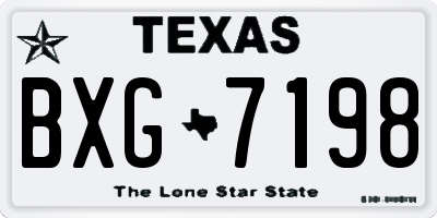 TX license plate BXG7198