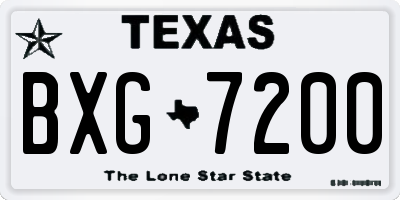 TX license plate BXG7200