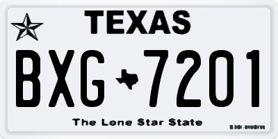 TX license plate BXG7201