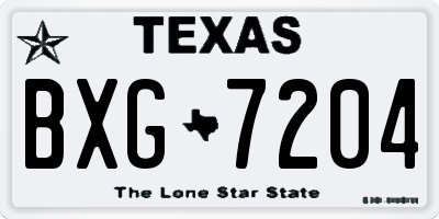 TX license plate BXG7204