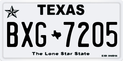 TX license plate BXG7205