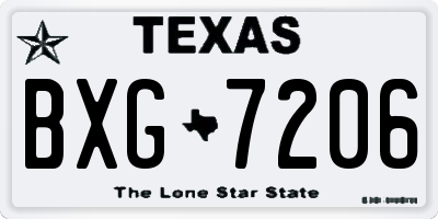 TX license plate BXG7206