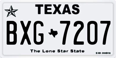 TX license plate BXG7207