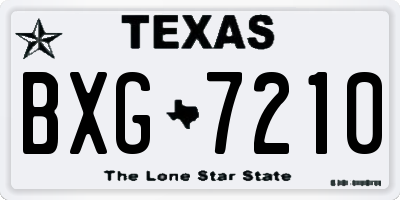 TX license plate BXG7210