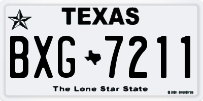 TX license plate BXG7211