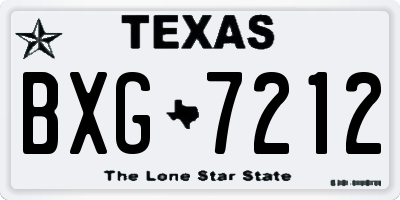 TX license plate BXG7212