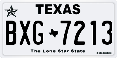 TX license plate BXG7213