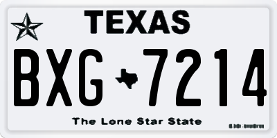 TX license plate BXG7214