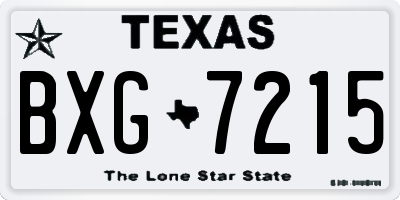 TX license plate BXG7215