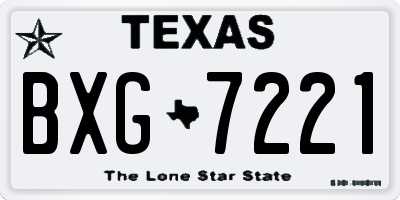 TX license plate BXG7221
