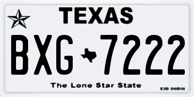 TX license plate BXG7222