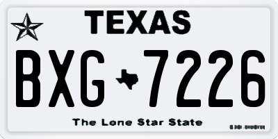 TX license plate BXG7226