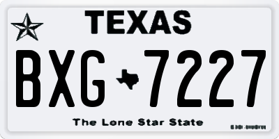 TX license plate BXG7227