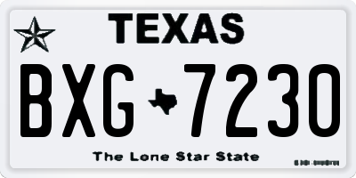 TX license plate BXG7230
