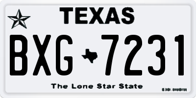 TX license plate BXG7231