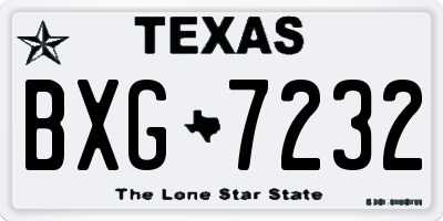 TX license plate BXG7232
