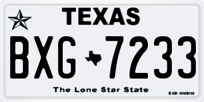 TX license plate BXG7233