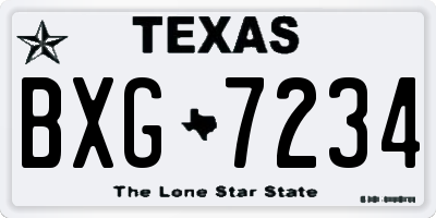 TX license plate BXG7234
