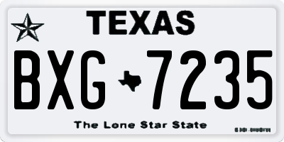 TX license plate BXG7235