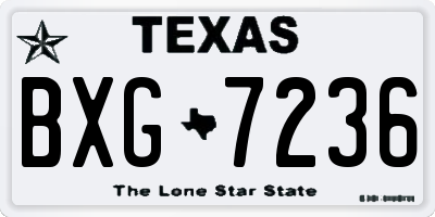 TX license plate BXG7236