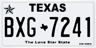TX license plate BXG7241
