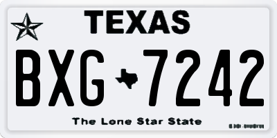 TX license plate BXG7242