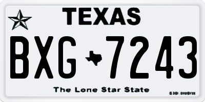 TX license plate BXG7243
