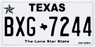 TX license plate BXG7244